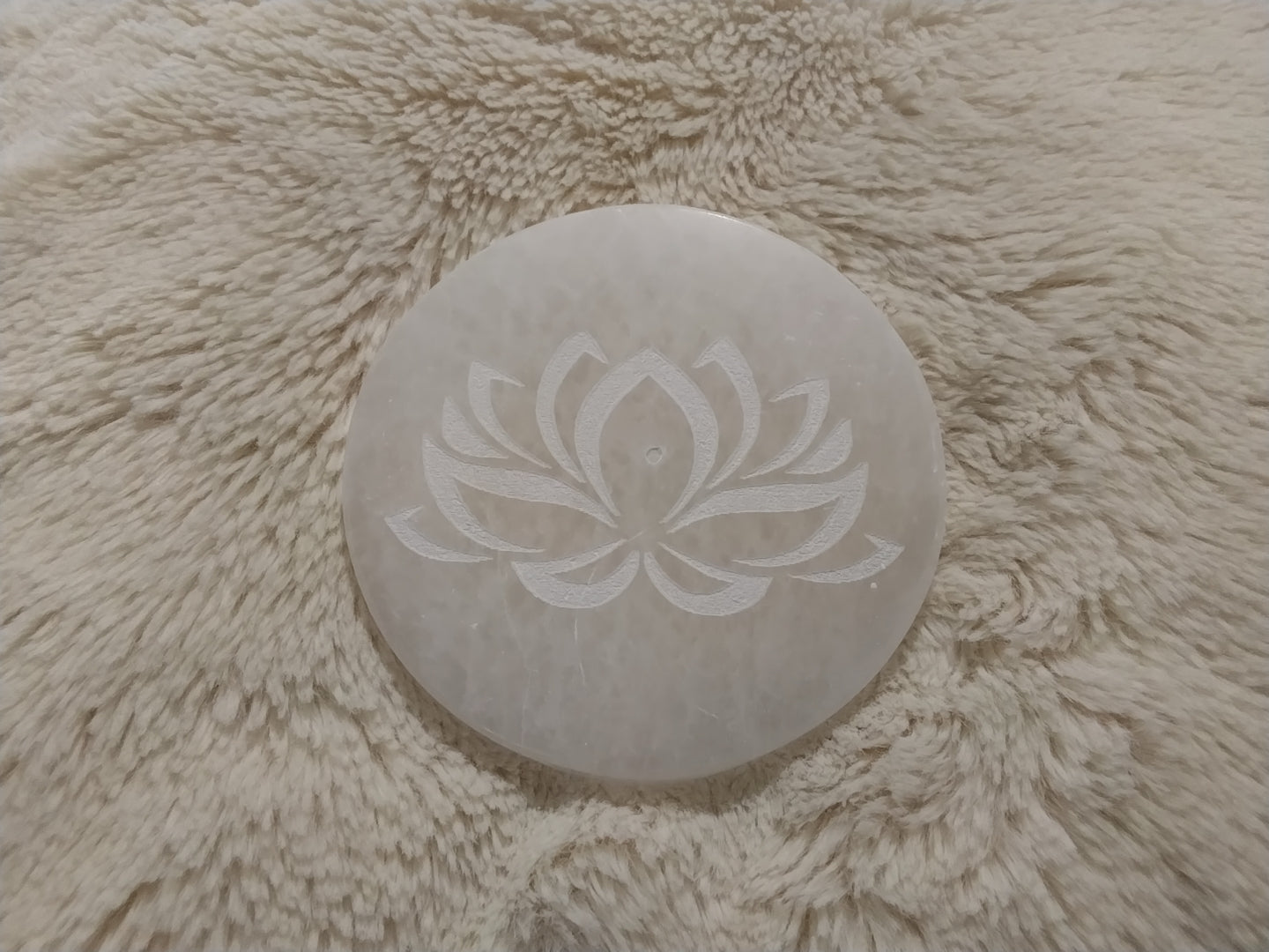 Plaque énergétique sélénite Lotus