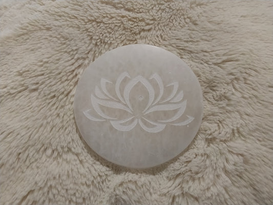 Plaque énergétique sélénite Lotus