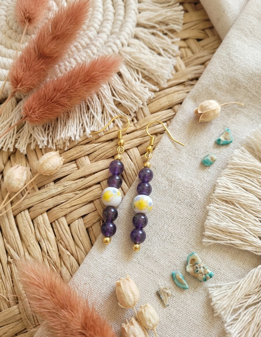 Boucles d'oreilles améthyste