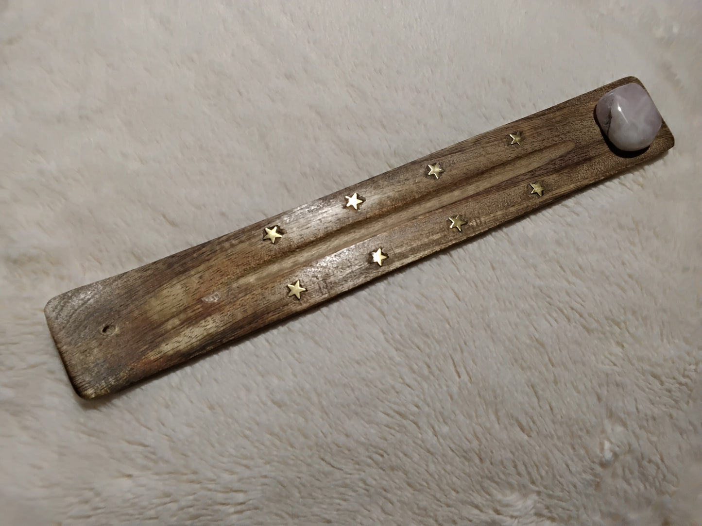 Porte encens Cœur de Quartz Rose