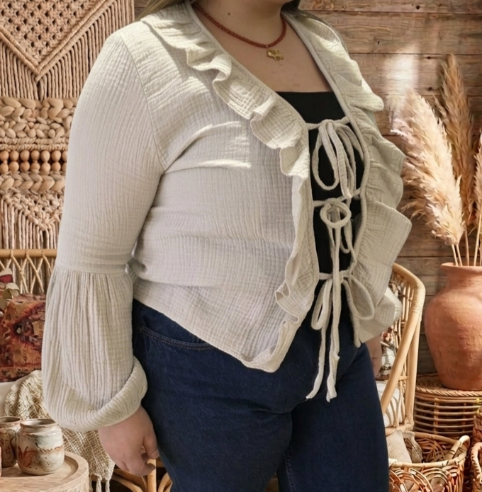 Blouse Bohème gaz de coton